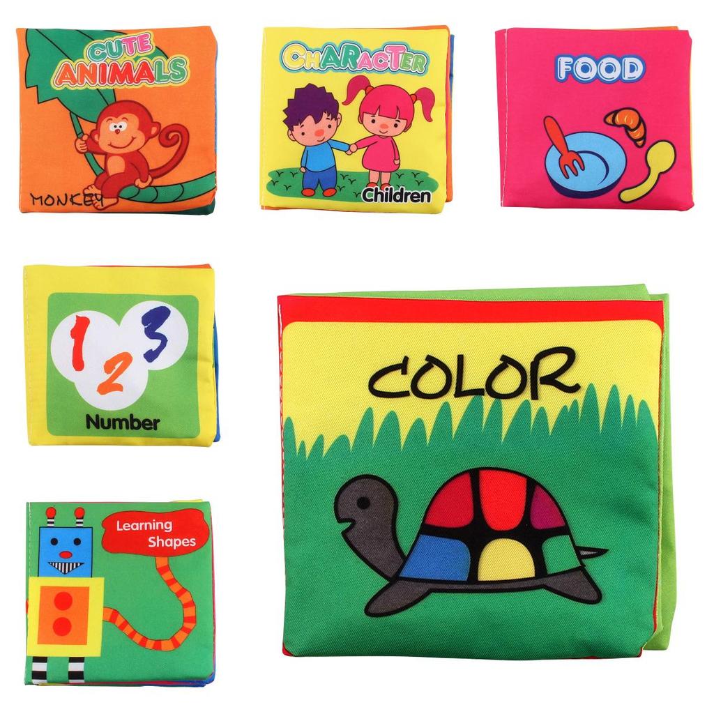 New Baby Soft Cloth Book Hand Book Early Education Toy Sound Paper Bag Packed
