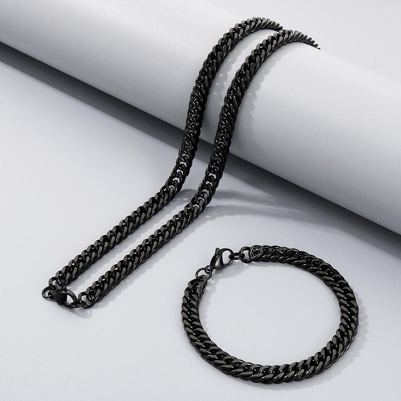 Jednoduchý hladký řetízek Dvojitě pletený Čtyřstranně broušený Náramek Hip-Hop Osobnost Více velikostí Bičíkový řetízek Titanová ocel Pánský náhrdelník