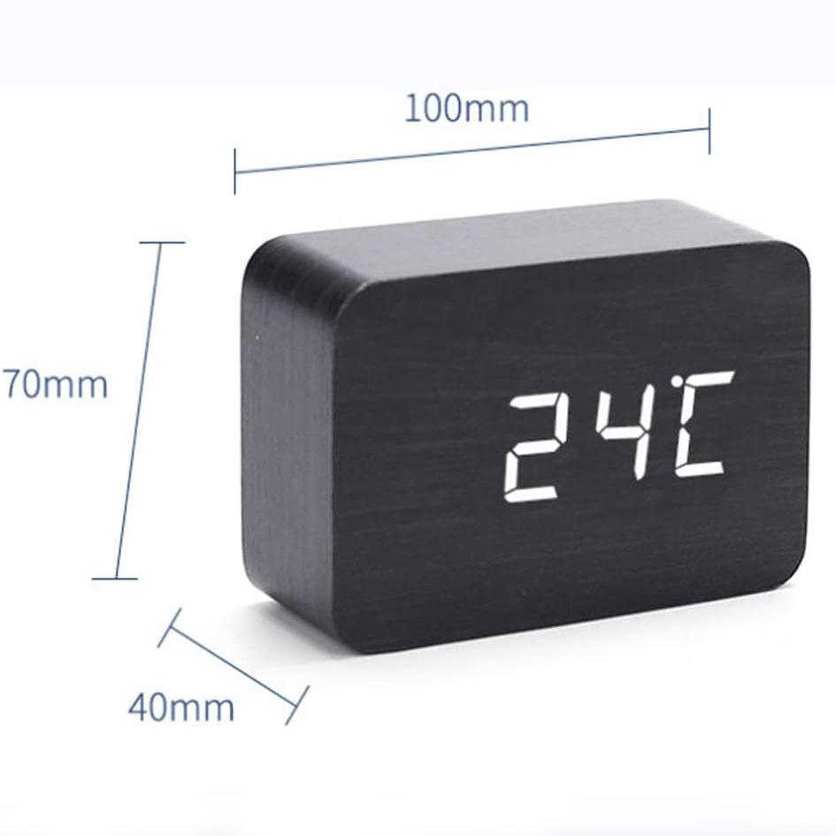 

Solid Wood LED Electronic Alarm Clock Smart Silent Desktop Bedside Multifunctional Wooden Small Alarm Clock Electronic Clock