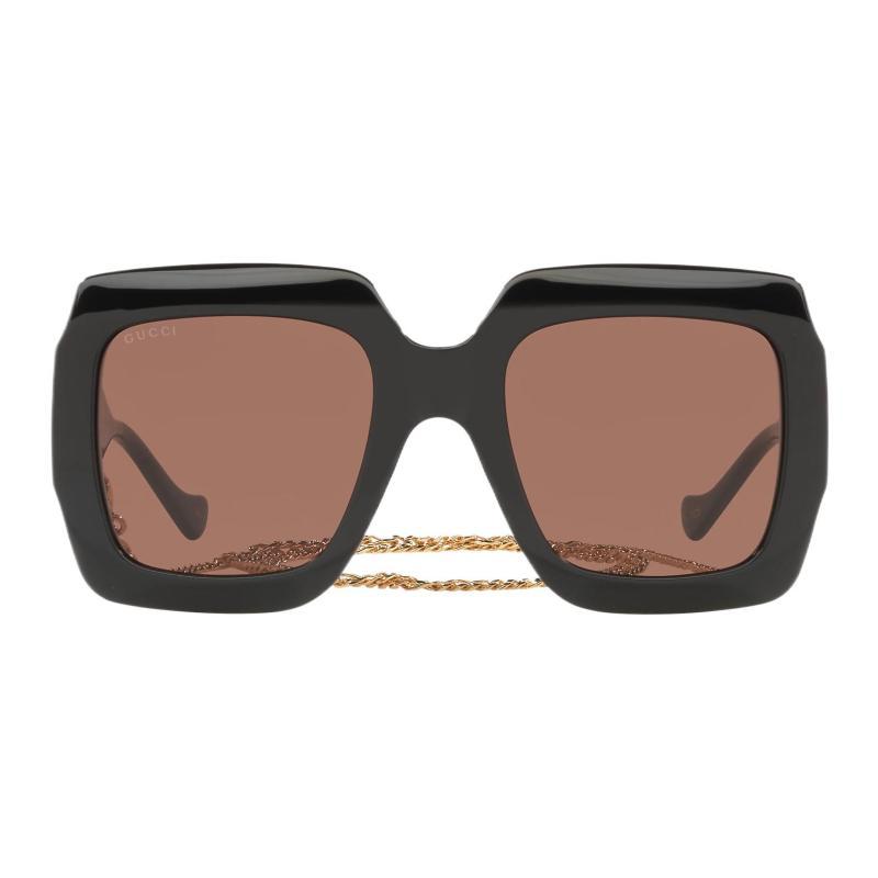Gucci Frame Logo Acetate Square Sunglasses Women's Black