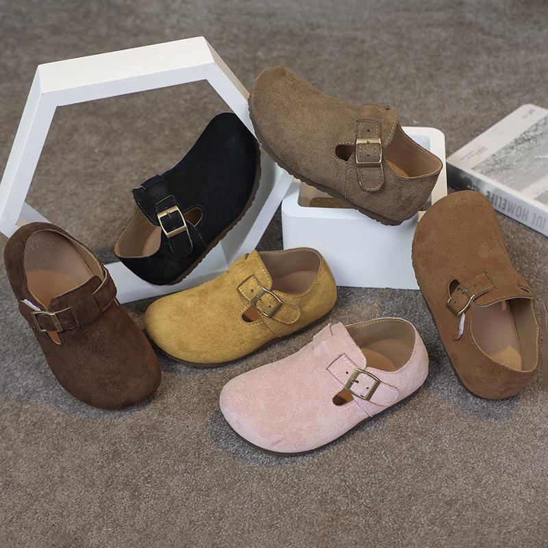 Children Flat Shoes Suede for Spring Kids Non-slip Soft Sole Brand New Boys Girls Leather Shoes Retro Trendy