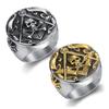 Vintage Skull Masonic Ring Stainless Steel Large Sun Compass Biker Men Jewelry Gift SWR1040