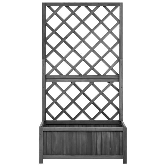 VidaXL Jardinière à treillis jardin Noir 70x30x135 cm Bois de sapin