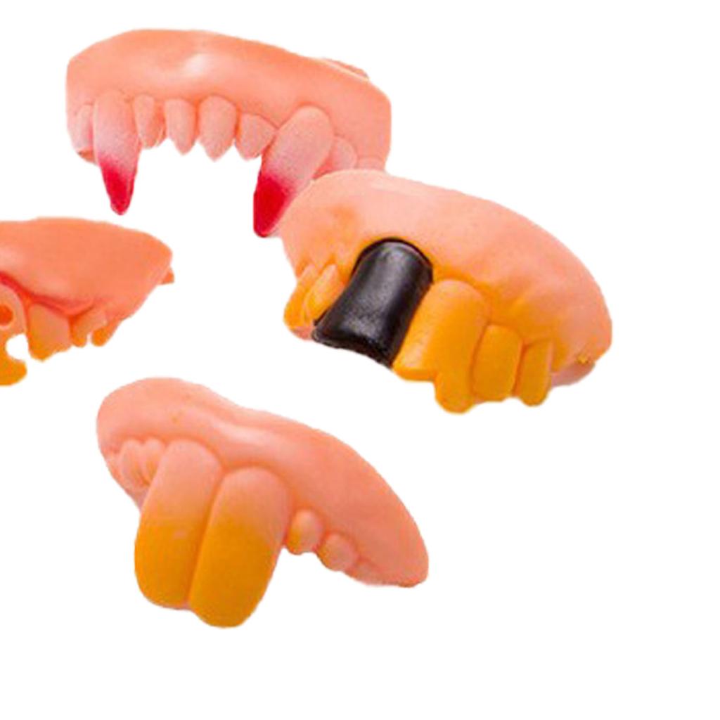 10PCS Dentures Toy Funny Realistic Plastic Teeth Decoration Props for Cosplay Costume Party Shows