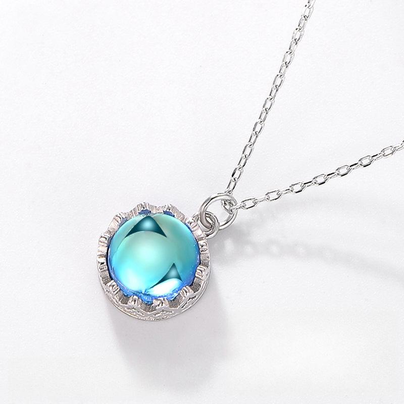 Crown Moonstone Necklace High-End Temperament Elegant Korean Version Of Simple Pendant Women Give Girlfriends Gifts