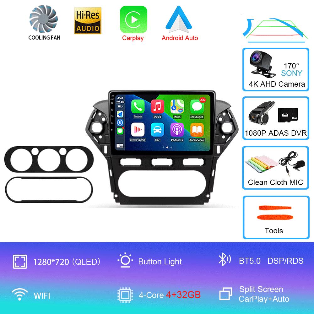 Car Radio Android 14 For Ford Mondeo 4 2010 2011 2012 2013 2014 Carplay Auto Multimedia GPS 360 Camera Player 2 Din Stereo Video