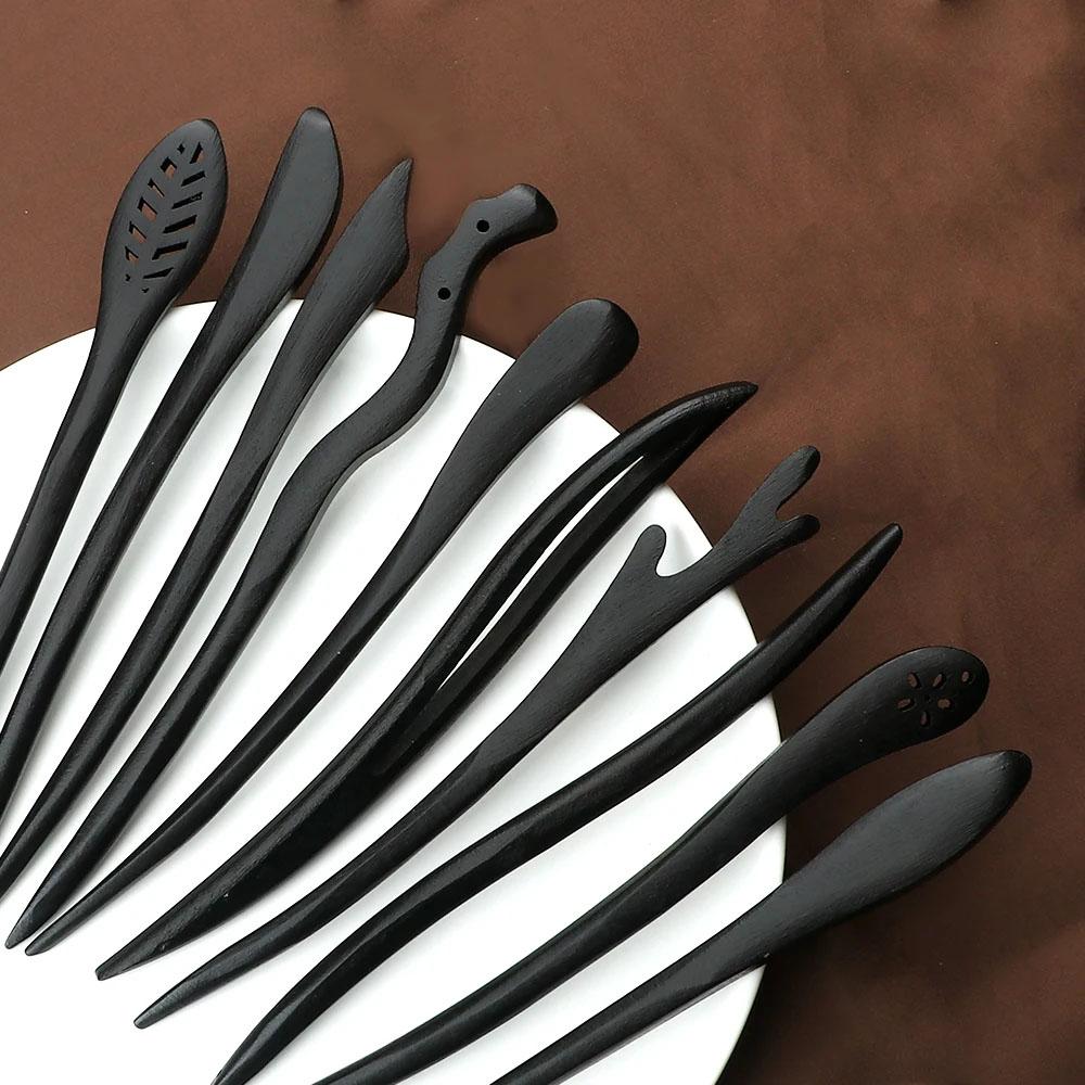 Vintage Simple Hair Accessories Chinese Style Wooden Hair Clips Antiquity Handmade Traditional Hair Fork Retro Hair Sticks