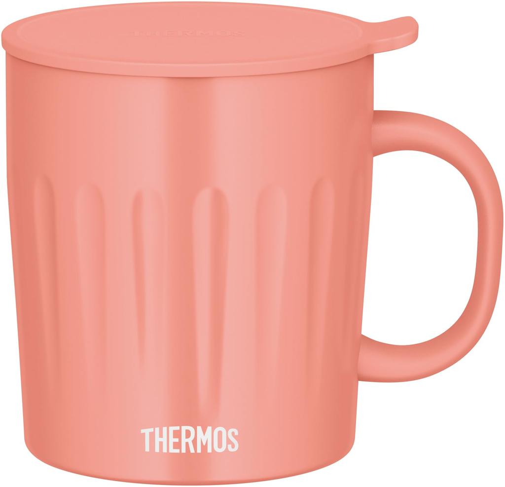 Thermos Vacuum Insulated Mug 550ml Coral Pink Embossed Large Capacity Model Dishwasher Safe CP JTA-550