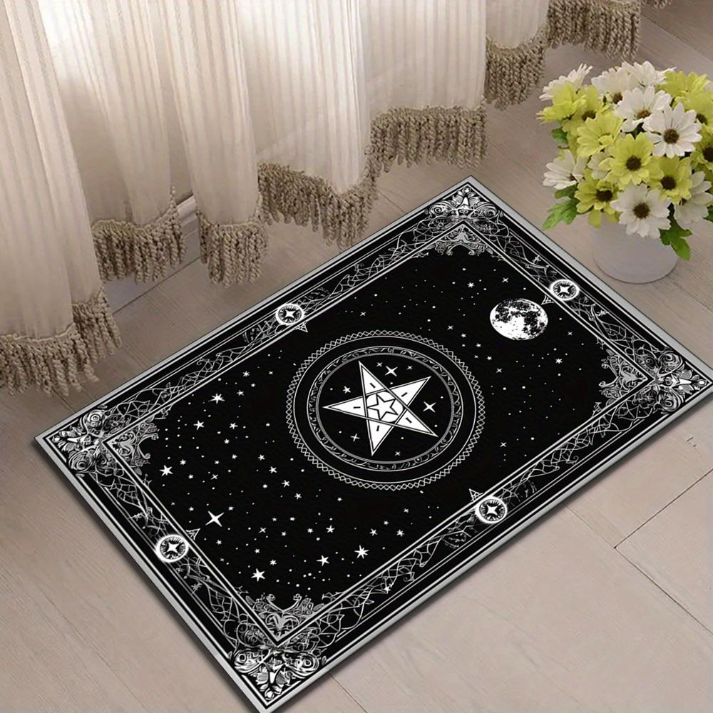 Pentagram Area Rug - Large Polyester Crystal Velvet Carpet for Living Room, Bedroom, Game Room, Hallway - High Density Soft Floo