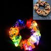Glowing Pumpkin Hair Ties French Scrunchie Halloween Skull Pumpkin Bat Halloween Hair Style Tool Scrunchie