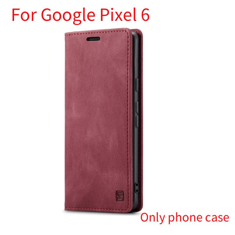 For Google Pixel 6 Leather Flip Phone Protective Case With Magnetic Closure For Drop Protection