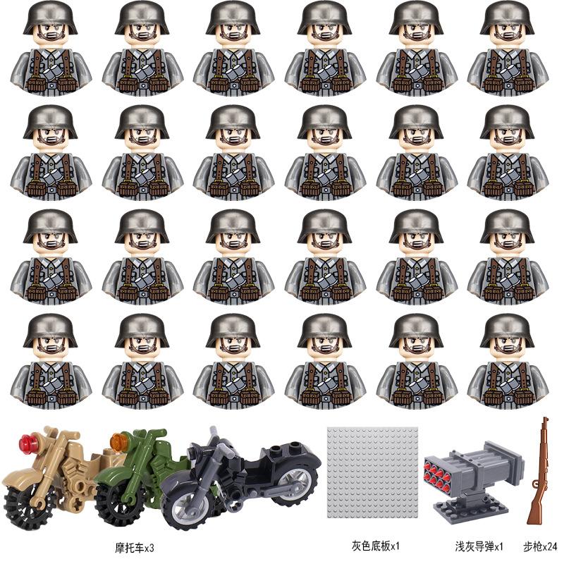 

Building Block Wwii Doll Set Collection Military Series Weapons Motorcycle Building Block Toys