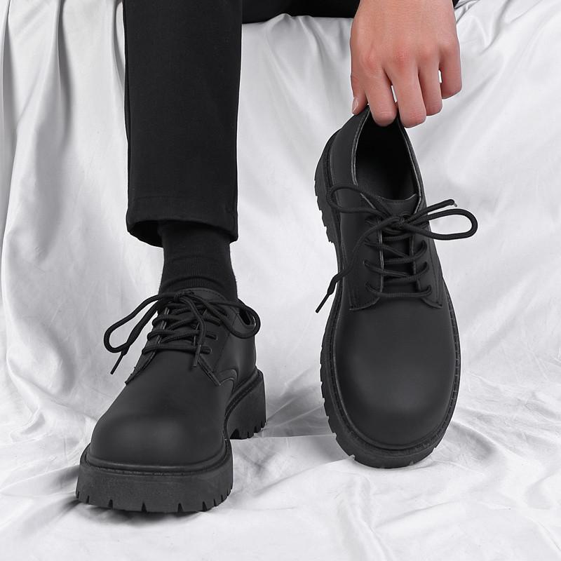 British-style Men's Boots 2025 New Autumn and Winter, with Fleece Warmth, High-top Motorcycle Leather Boots for Men, Large Size