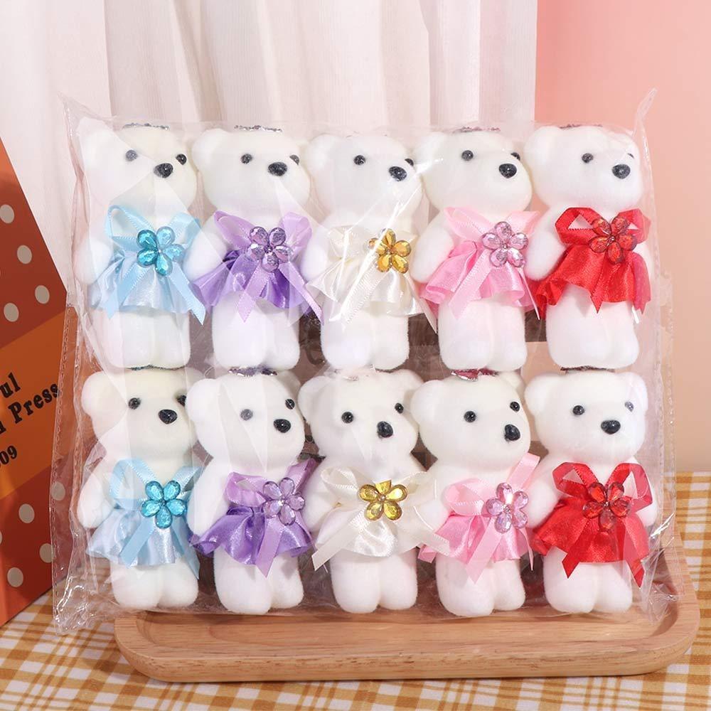 10pcs/set Plush Animal Bear Plush Foam Toys Foam Bear Cartoon Bouquet Doll  Graduation Gifts