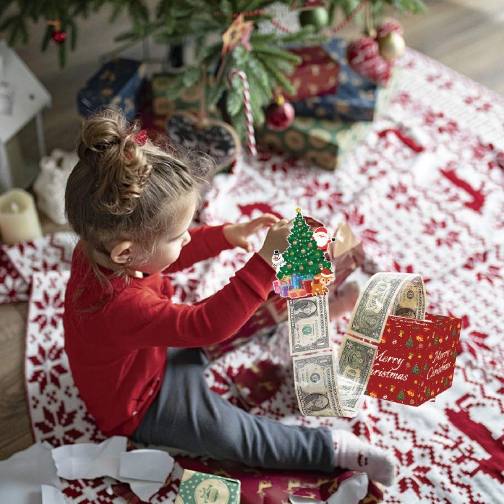 Square Paper Christmas Cash Box Paper Cash Gift Box  Party Christmas Decor Supplies