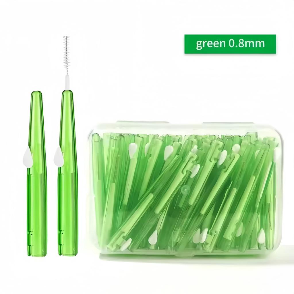 30Pcs Push Pull Interdental Brush Teeth Gap Cleaning Brush Telescopic Brush Head Toothpick Brush Dental Oral Care Tool Set