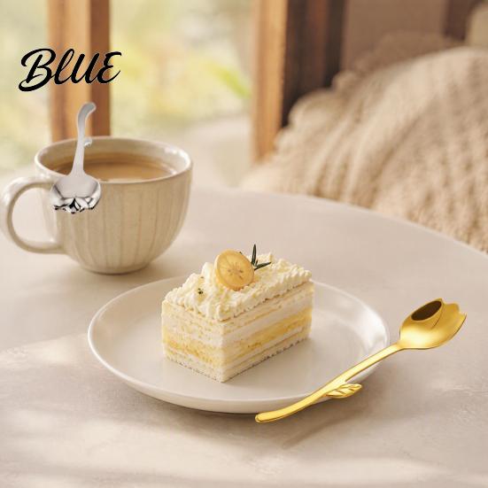 Kitchen Dining Accessory Tulip Shaped Stainless Steel Spoon Long Handle Coffee Ice Cream Dishwasher Safe Spoon Dessert Serving with Hanging