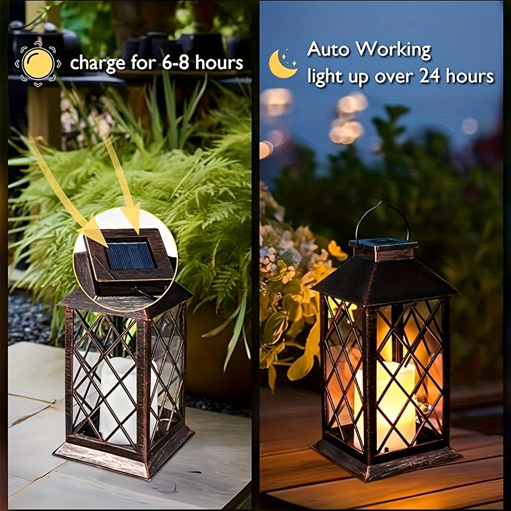 D5 Solar Lantern 1PCS Flickering Flame-less Candle Solar LED Light Garden Hanging Decoration for Courtyard Party Decoration Lamp