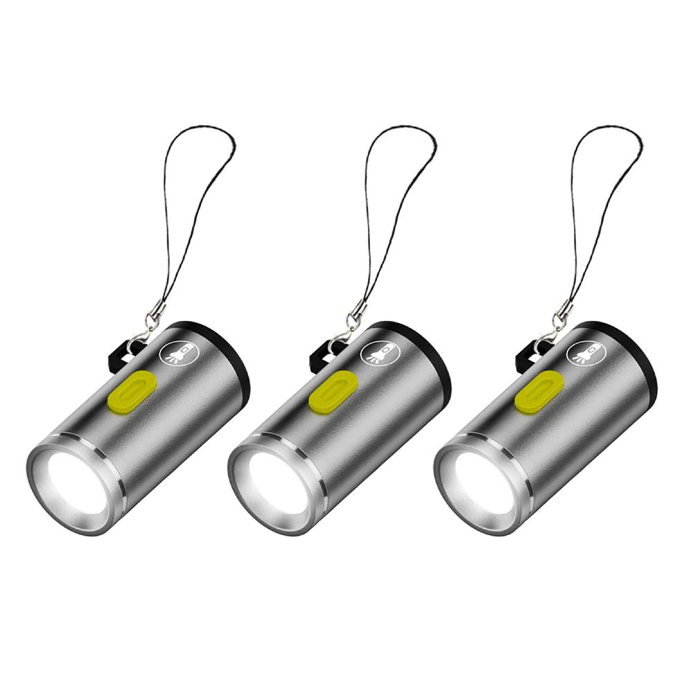 1-5PCS LED Handheld Mini Flashlight Type C Powered Small Pocket Flashlight Outdoor Emergency Light for Outdoor Hiking Camping