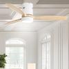 Sofucor Recessed Ceiling Fan - 3 Solid Wood Blades - Quiet DC Motor - Remote Control with Light