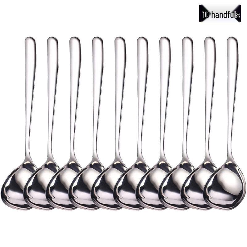 Korean Style Stainless Steel Deepened Soup Spoon with Large Head