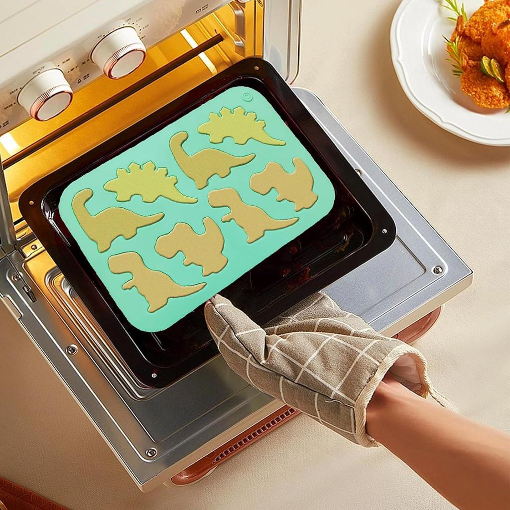 2Pcs Silicone Dinosaur Molds - Chicken Nugget, Popsicle & Chocolate Candy Maker -Non-Stick, Suitable for Children's Snacks, Parties, and Creative