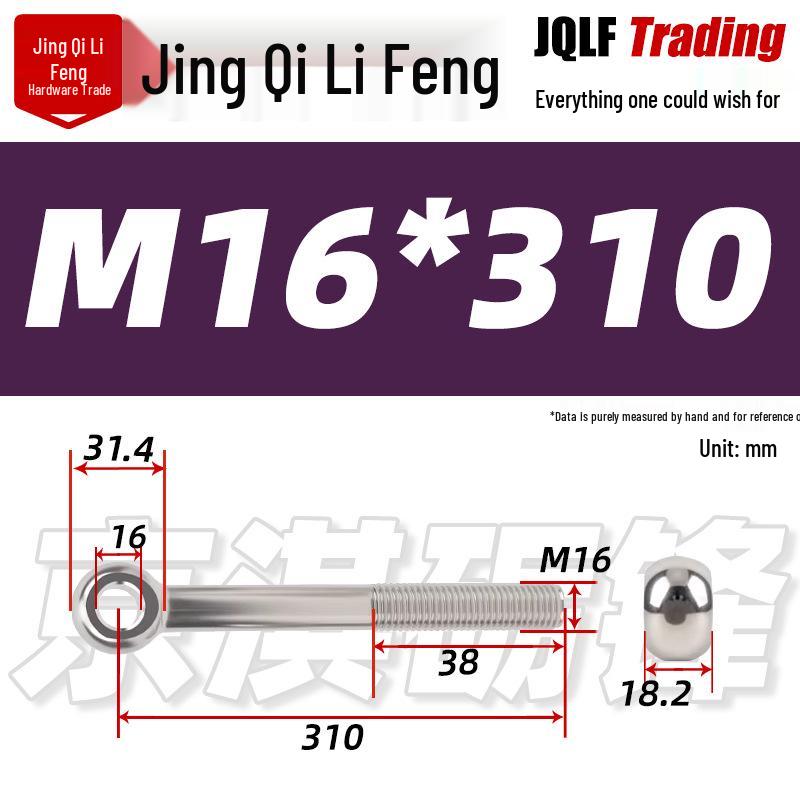 Stainless Steel GB798 Eye Bolt, Full Series M5-M16