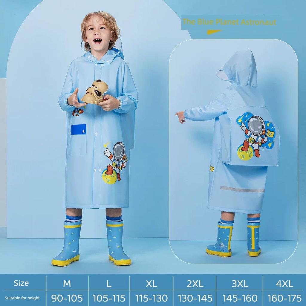 Mädchen-Regenmantel Ganzkörper-Regenschutz Baby Kinder Wasserdichter Poncho Kinder Schüler Große Schultasche Junge Regenbekleidung