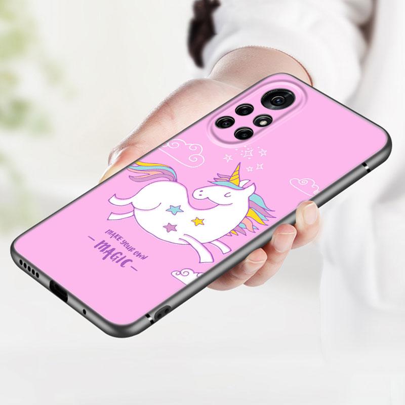 Cute Cartoon Unicorn Phone Case For Huawei Honor 60 50 SE 30S Mate 30 20 10 Lite 40 Nova 9 8 Pro Y60 8i 7i 7SE 5T Premium
