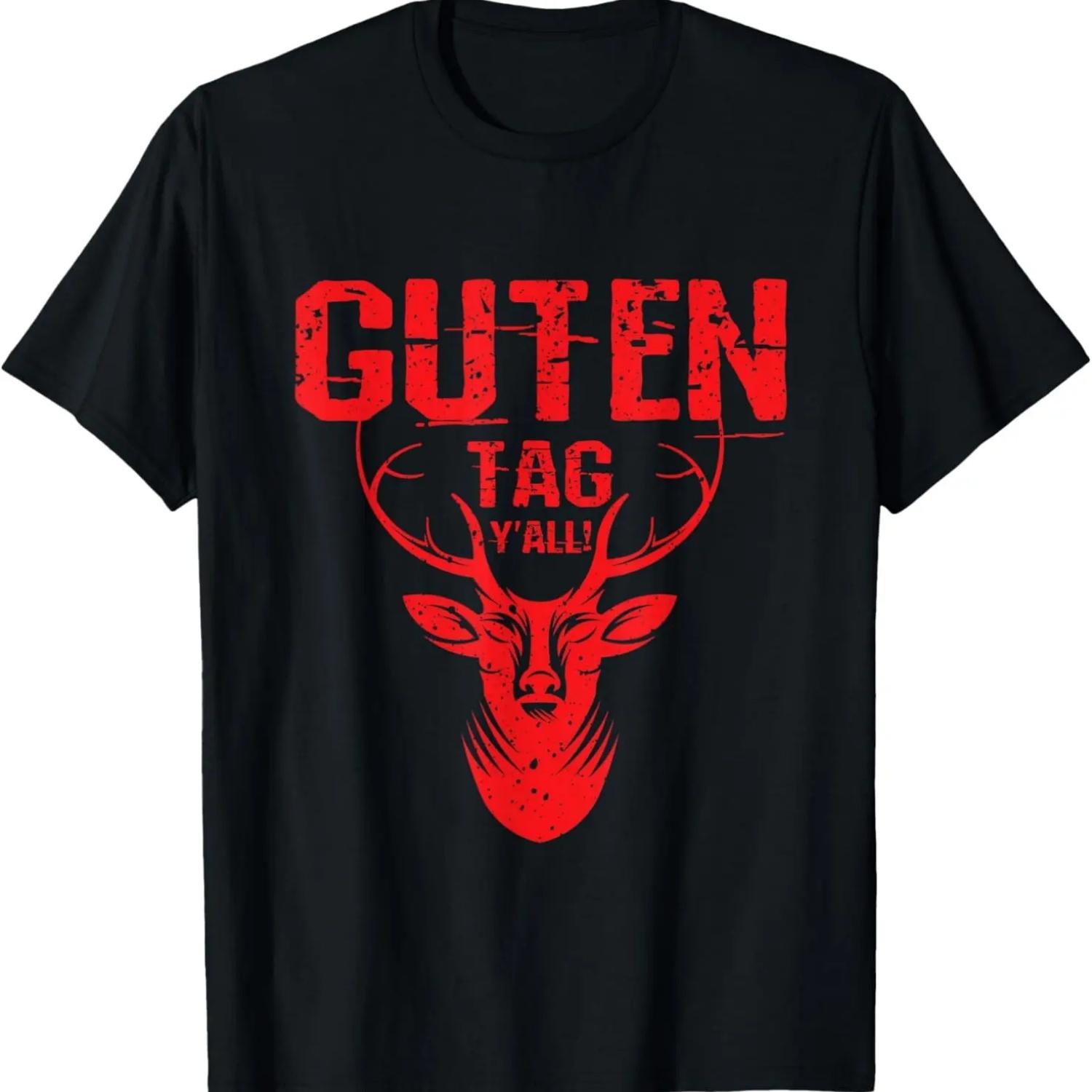 

Guten Tag Y all Texas Oktoberfest German Elk Funny Gift T-Shirt XXXXXL чорний