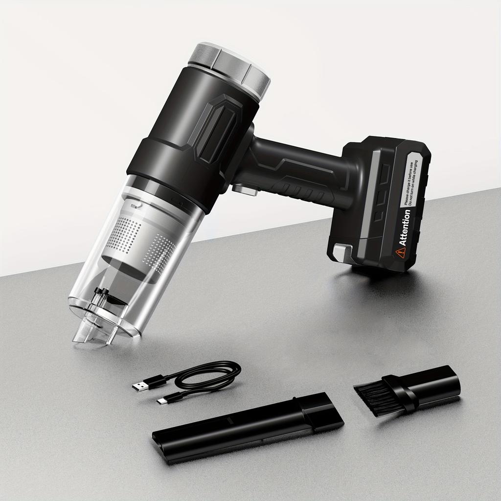 Wireless handheld car vacuum cleaner, rechargeable, washable dual filtration, low noise, suitable for cars and homes, portable and durable