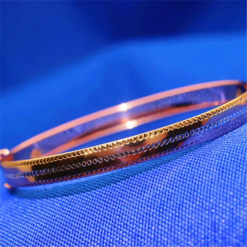 Rose Gold-Plated Purple Gold Three-Color Bracelet, Simple And Generous Color Gold Women S Shiny Jewelry
