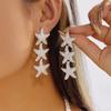 Vintage Asymmetrical Starfish Shell Pendant Earrings For Women Bohemian Irregular Stone Dripping Oil Metal Earring Beach Jewelry