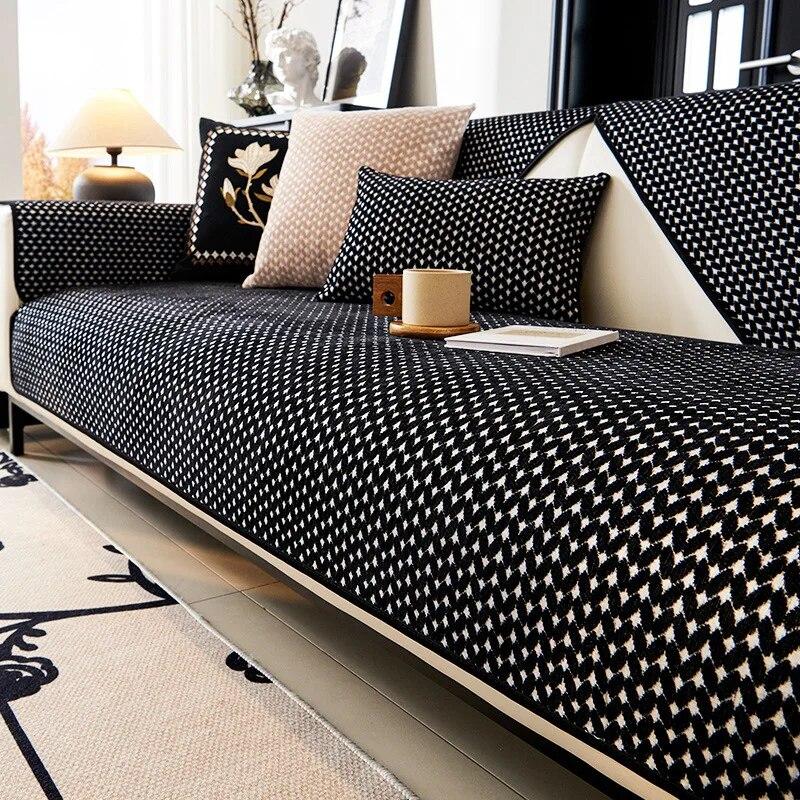 

Чехол для дивана из синели, сплошной цвет, пшеничное зерно, диванная подушка, коврик для гостиной, нескользящая подушка для дивана, подлокотник, чехол на спинку 70x70cm 1pcs