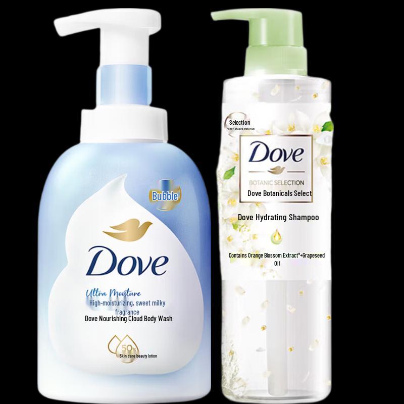 Набор: Пена для душа и увлажняющий шампунь Dove