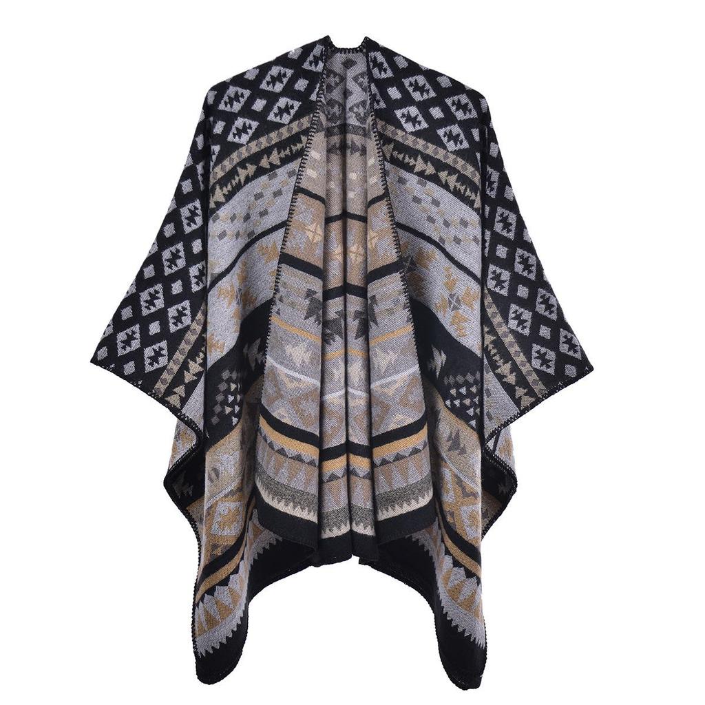 Autumn/Winter Ethnic Bohemian Knit Shawl Cloak