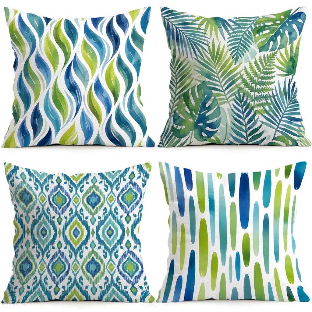 1pcs/4pcs Watercolor Abstract Geometry Cushions Pillowcase Polyester Cushion Cover Throw Pillow Pillowcover Home Car Sofa Decor