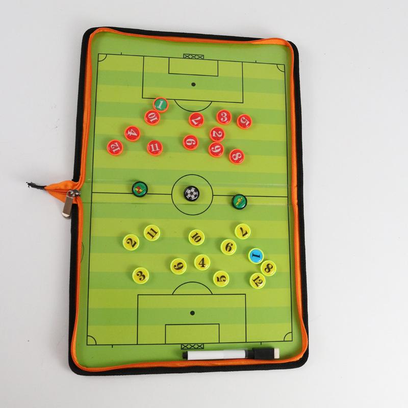 Creative Zipper Football Tactical Board Leather Magnetic Portable Soccer Coaching Board with Magnet Chess Pen Eraser