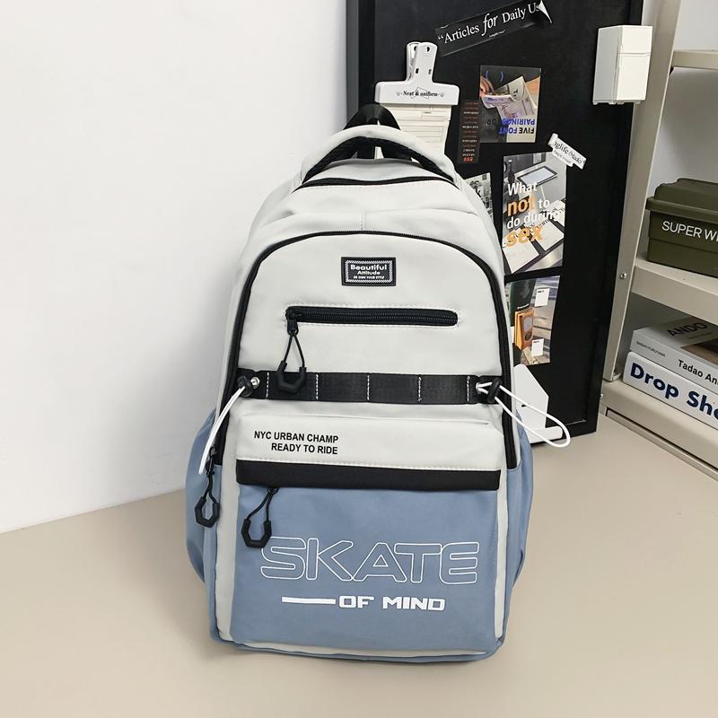 Студенческий школьный рюкзак с цветовыми блоками — фото 16