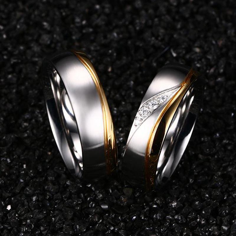 Personalized Name Promised Wedding Rings for Lover Couple Men Women Stainless Steel Engagement Party Gifts