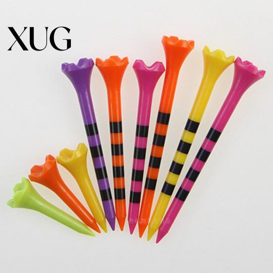 Tough Golf Tee 10Pcs 38/70/82MM Striped Height Adjustable Sharp Tip Plastic Ball Holder Training Aid Spike Kit Accessories Golfer Gifts