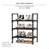 4Tier Stainless Steel Shoe Rack, Entryway Dorm SpaceSaving Organizer Black 3 Tier 45cm