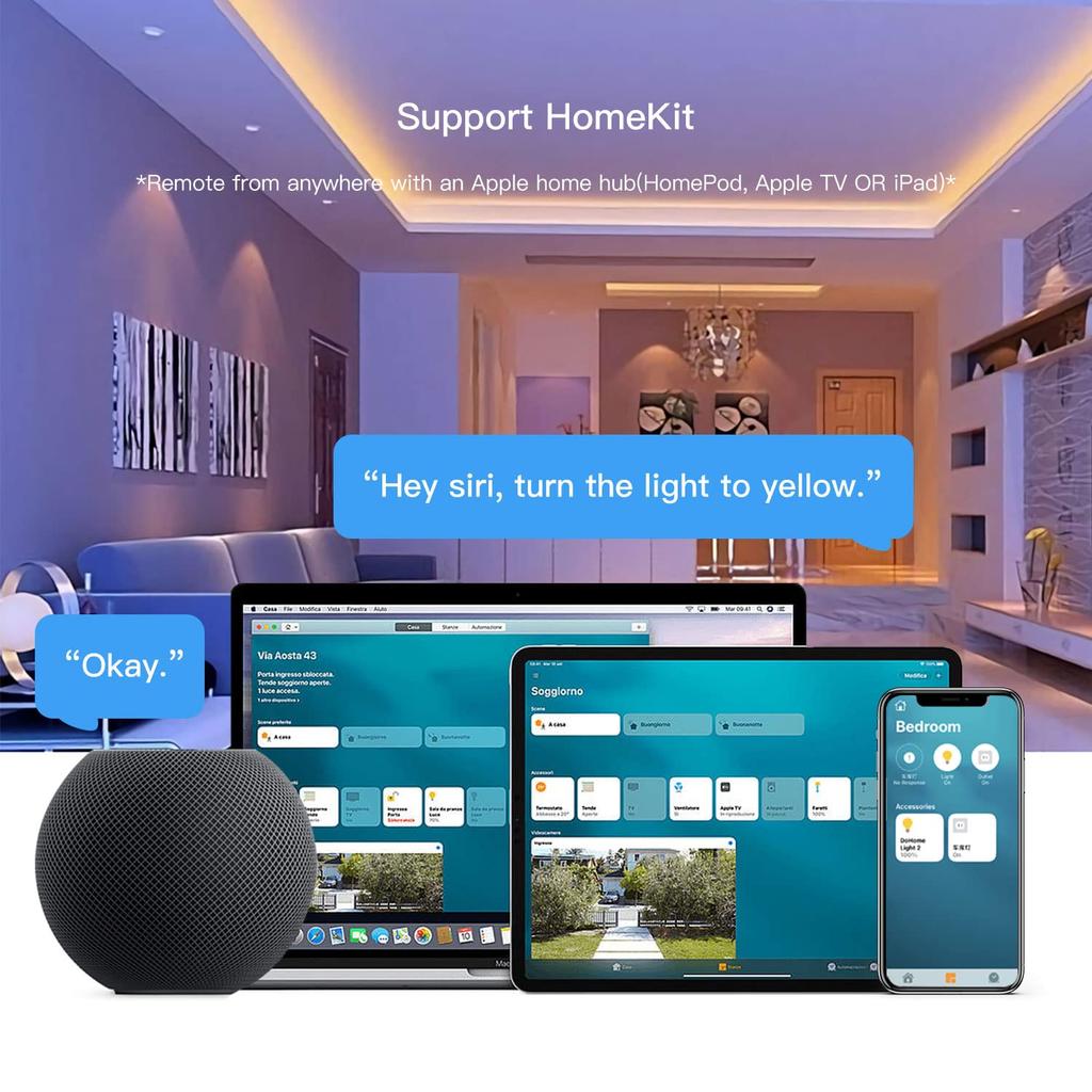 Smart Plug Mini HomeKit, Smart WiFi Outlet Support Apple HomeKit, Alexa and Google Assistant Voice Control Socket with Timer Schedule and Group