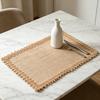 Bohemian Jute Placemats Heat-Insulating Placemats Wear-Resistant Stain-Proof Mats Reusable Heat-Resistant Pads for Tables, Kids & Family Dining