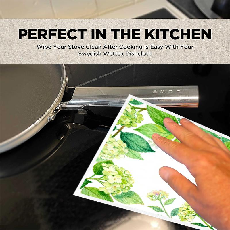 6PCS Cleaning Dishcloths Reusable Kitchen Dish Towels Fresh Watercolor Style Dishcloth Absorbent Lint Free Cloth Washable Duster Rags Tea Towels