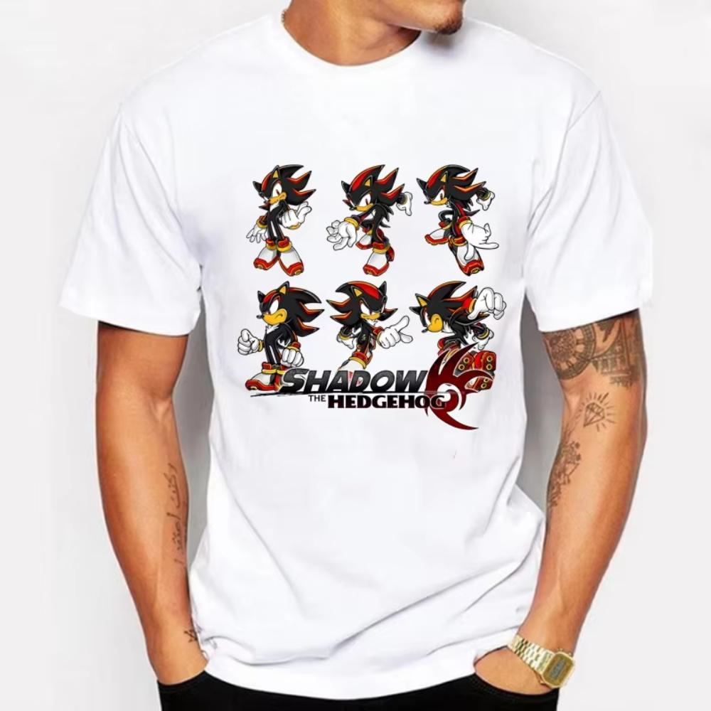 Sonics Vuxen Bomulls-t-shirt Sommarmode Tryckt Topp Man Kvinna Anime Söt Klädsel Kortärmad Klädsel Shadow The Hedgehog T-shirt