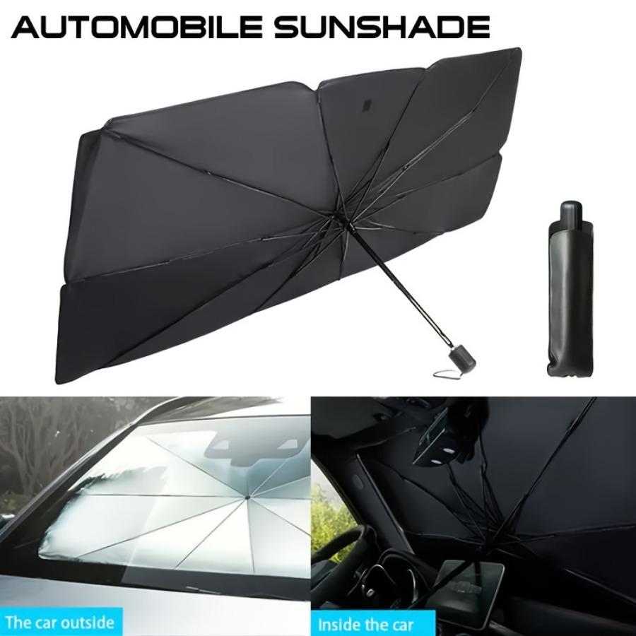 Retractable UV Protection Car Sunshade - Foldable Windshield Umbrella 