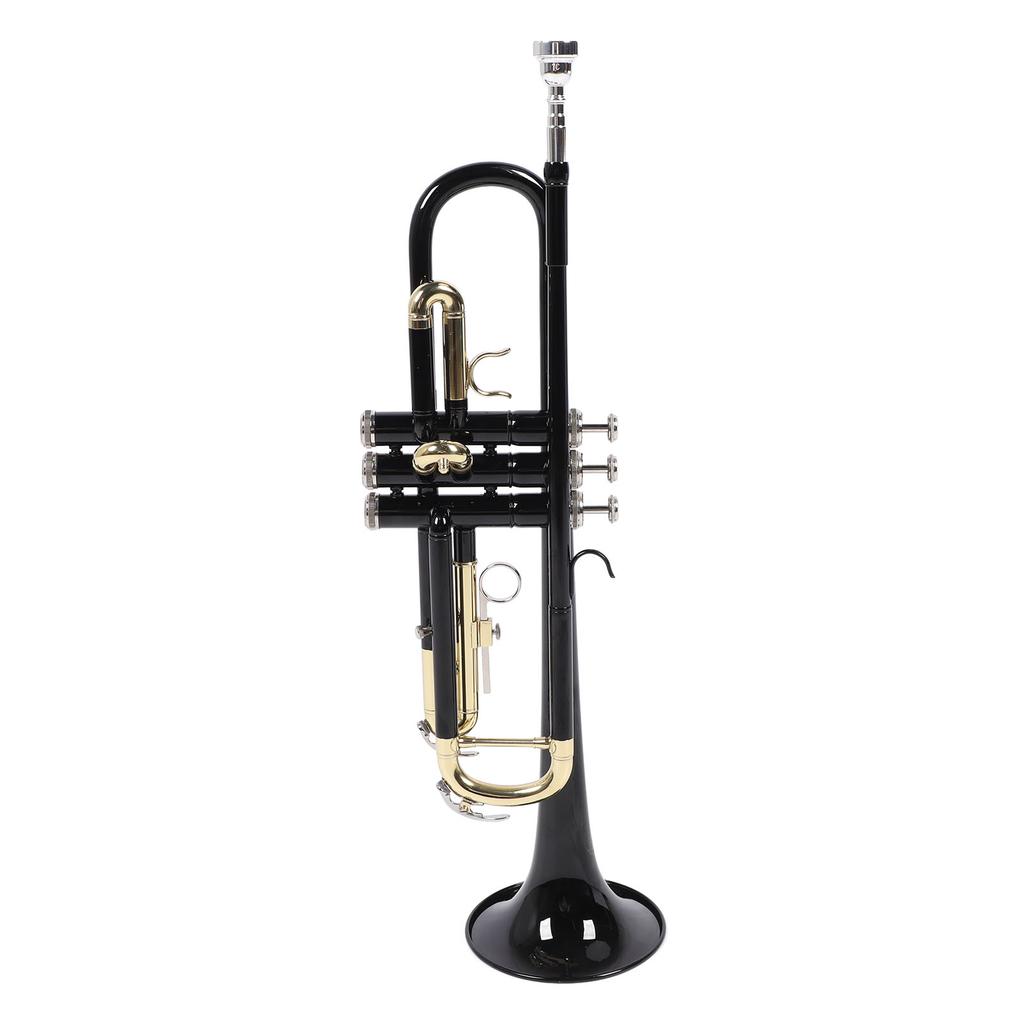 Trumpet Bb Brass Instrument Standard Set for Beginners Band Professional Performance Black