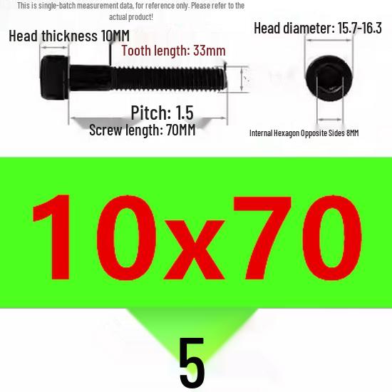 High-Strength Grade 12.9 Internal Hex Head Screws M1.4-M20