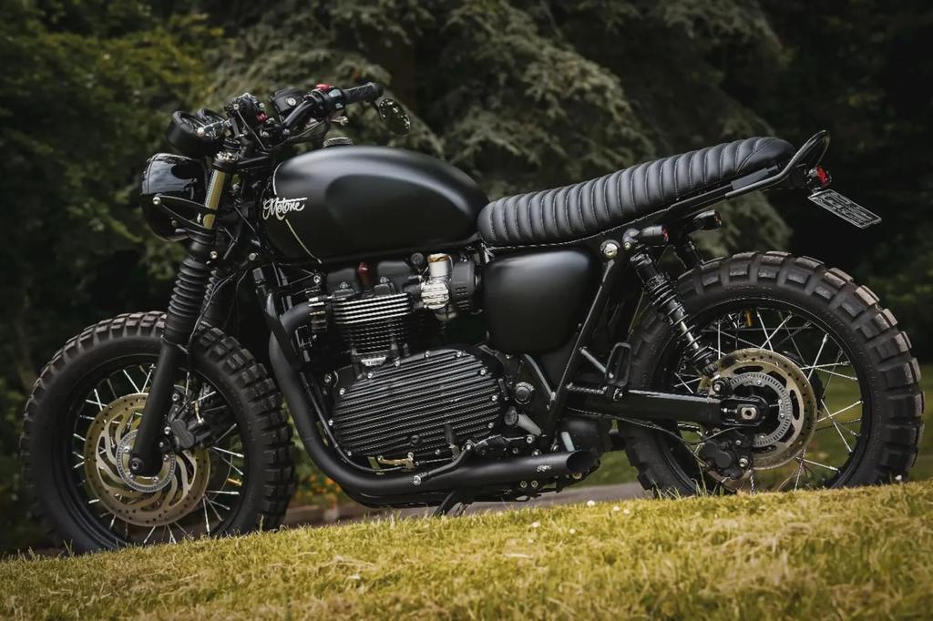 Motone VIPER MK.II Ribbed Black Seat for T100/T120, SpeedTwin 900, and Scrambler 900 (MSM038)